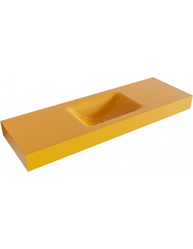 CLOUD væghængt håndvask 140 x 46 cm Solid surface - Okker