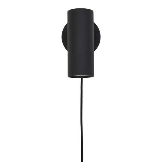 Væglampe Lampe i sort med stofledning på 190 cm Pære: GU10/5W LED IP20 - 6409105