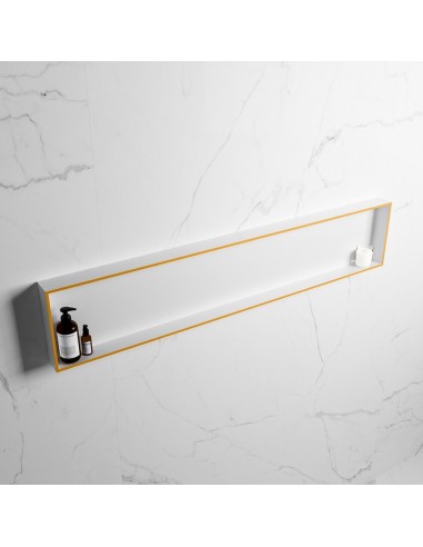 EASY hylde til badeværelset 149,5 x 29,5 cm Solid surface - Talkum/Okker