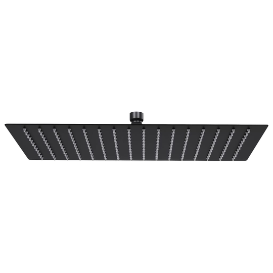 vidaXL regnbrusehoved 40x30 cm rustfrit stål rektangulær sort