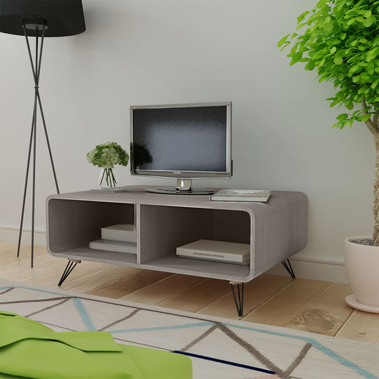 vidaXL sofabord 90x55,5x38,5 cm massivt kejsertræ grå