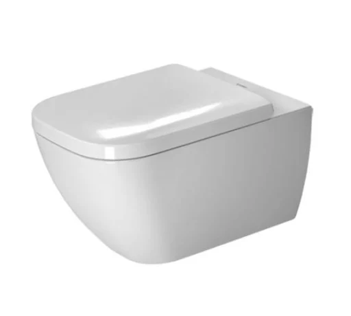 Duravit Happy D.2 væghængt toilet, rimless, m/WonderGliss, hvid