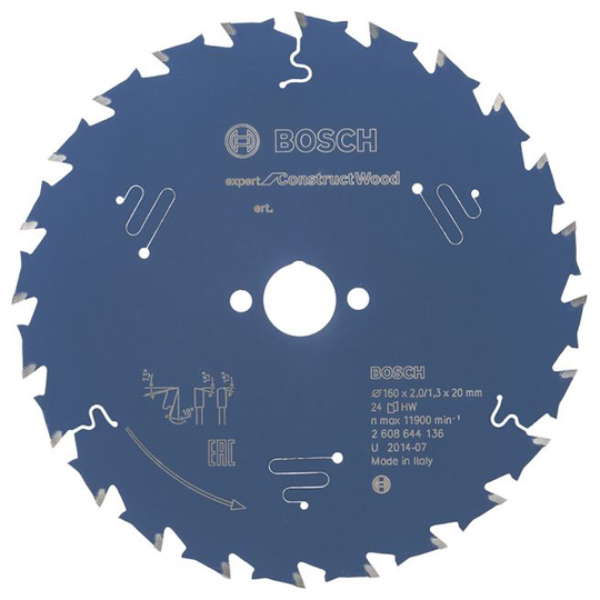 Bosch Rundsavsklinge 160x20x2mm 24t Exp Constructwo - 2608644136