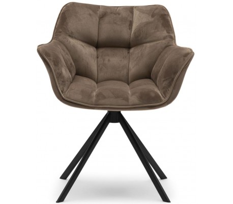 Carnaby Spisebordsstol i velour og metal H80 cm - Sort/Gyldent