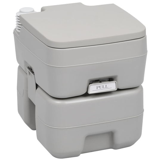 vidaXL transportabelt campingtoilet 20+10 l grå