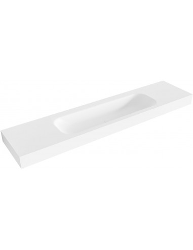 BIG LARGE væghængt håndvask 200 x 46 cm Solid surface - Talkum