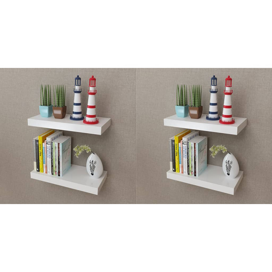 vidaXL væghylder 4 stk. 40 cm hvid