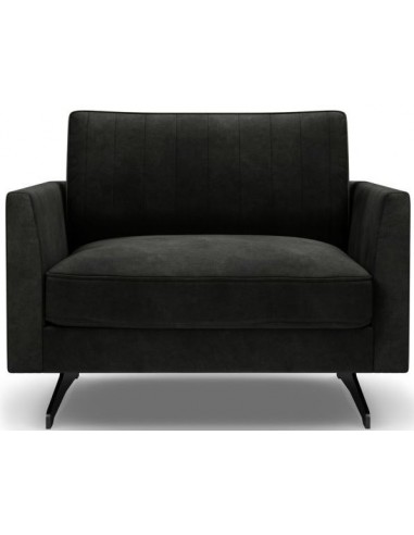 Camille lænestol i velour B105 cm - Sort/Grågrøn