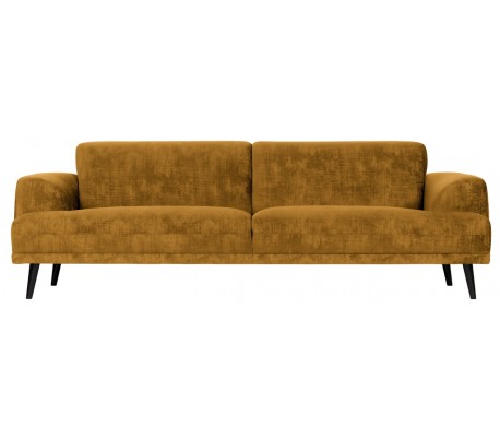 Moderne 3-personers sofa i velour 234 x 93 cm - Okker