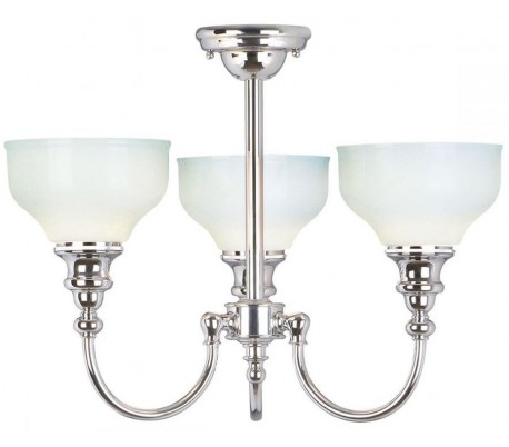 Cheadle Badeværelseslampe i stål og glas Ø45 cm 3 x G9 LED - Poleret krom/Hvid