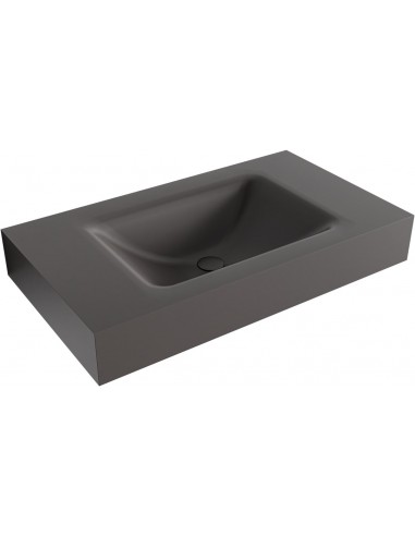 CLOUD væghængt håndvask 80 x 46 cm Solid surface - Mørkegrå