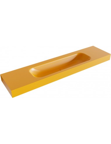 BIG LARGE væghængt håndvask 190 x 46 cm Solid surface - Okker