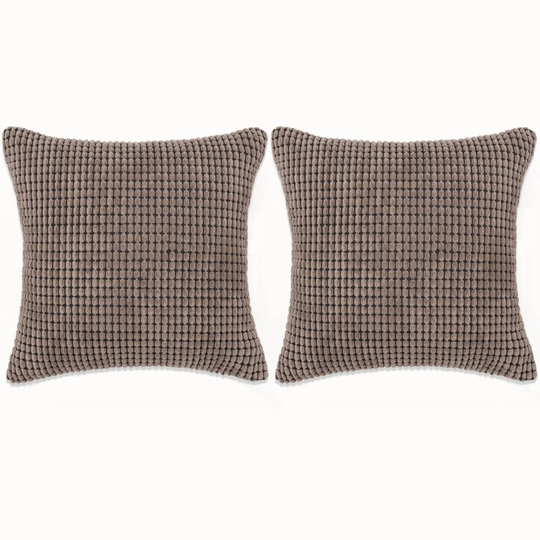vidaXL pudesæt 2 stk. velour 45 x 45 cm brun