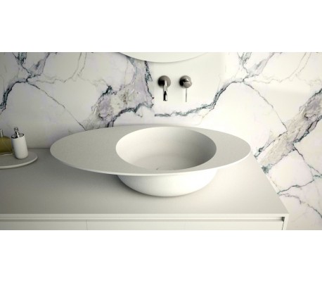 Ideavit Solidcap bordmonteret håndvask 80,4 x 45,2 cm Solid surface - Mat hvid