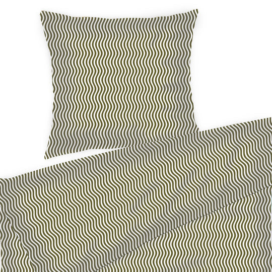 SINNERUP Waves sengetøj (KHAKI, 140X200 (alm. længde))