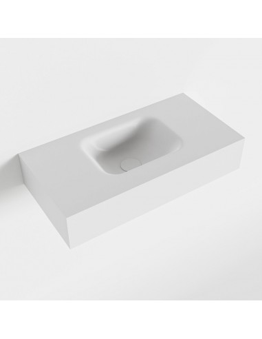 LEX væghængt håndvask 60 x 30 cm Solid surface - Talkum