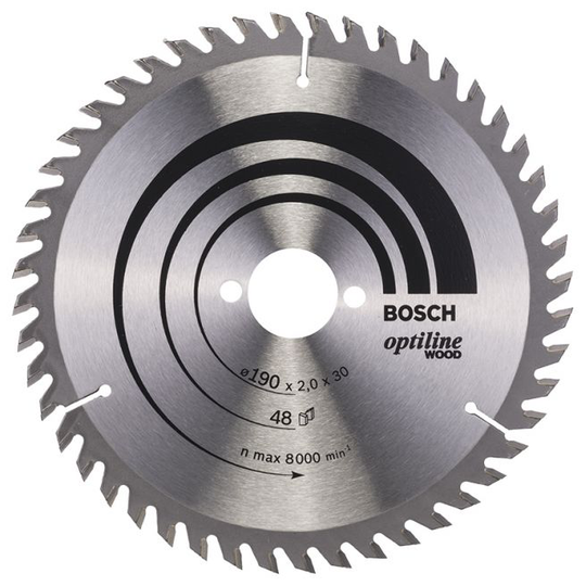 Bosch Rundsavsklinge Optiline Ø190x2,0x30mm 48t - 2608641186