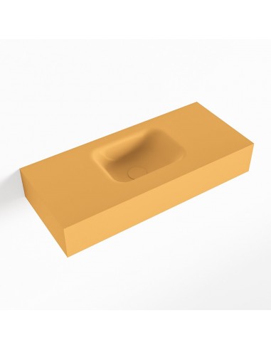 LEX væghængt håndvask 70 x 30 cm Solid surface - Okker