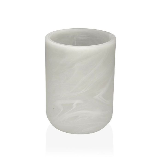 Tandbørsteholder Versa Hvid Harpiks (7,5 x 10 x 7,5 cm)