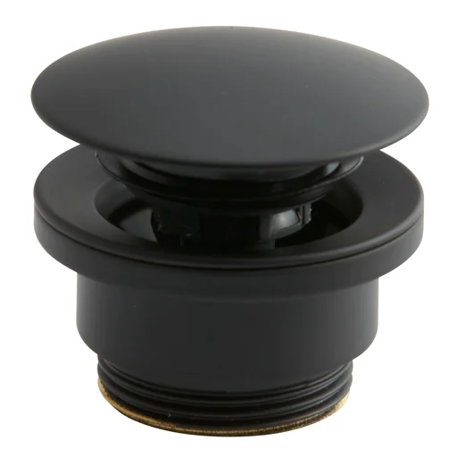 Lavabo Luna push-open bundventil, Ø63 mm, mat sort