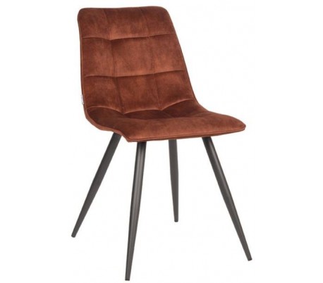 Jelt spisesbordsstol i velour og metal H85 cm - Sort/Rust