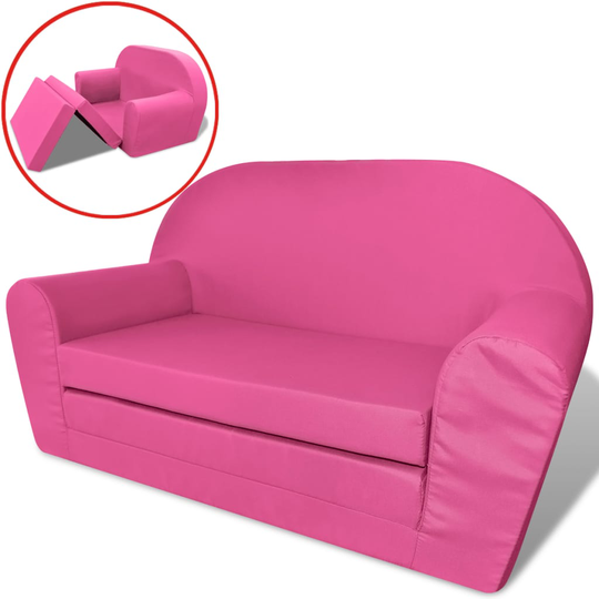 vidaXL Udfoldelig børnesofastol pink
