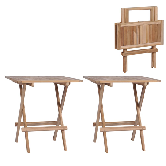 vidaXL foldbare bistroborde 2 stk. 60 x 60 x 65 cm massivt teak