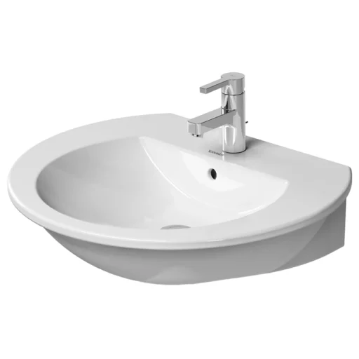 Duravit Darling New håndvask m/WonderGliss, hanehul & overløb, 65x54cm