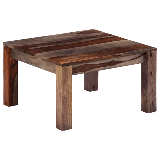 vidaXL sofabord 60 x 60 x 35 cm massivt sheeshamtræ grå