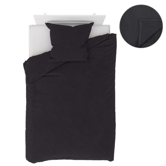 vidaXL sengesæt 4 dele 135 x 200/80 x 80 cm fleece antracitgrå