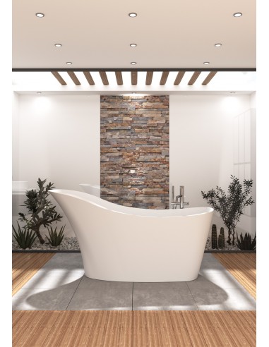 SOKKA fritstående badekar 172 x 74 cm Solid surface - Mat hvid