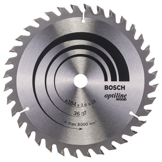 Bosch Rundsavsklinge.optiline 184x2,6x16 Mm 36 Tdr - 2608640818
