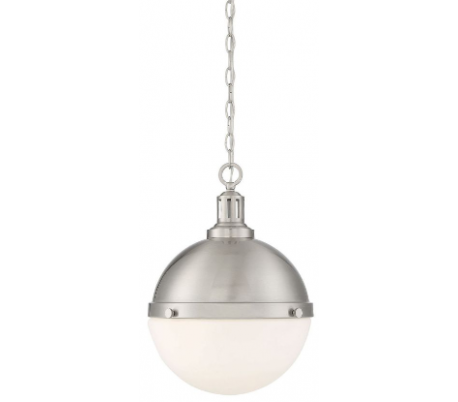 Lilly 2 Loftlampe Ø33 cm - Satineret nikkel/Opalhvid