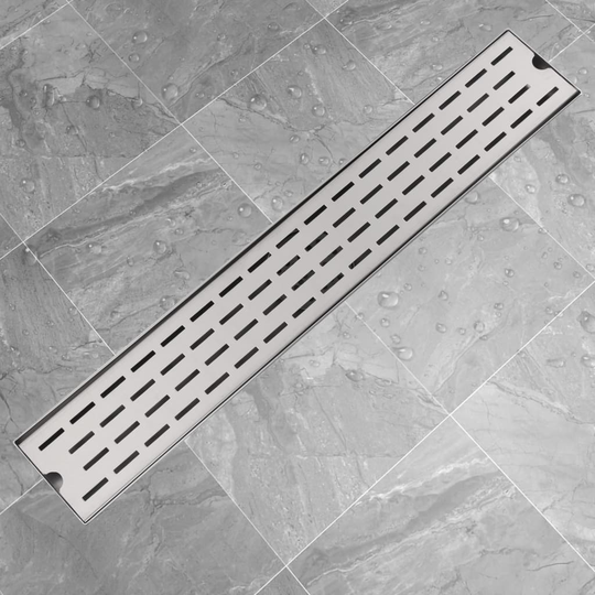 vidaXL Lineært bruseafløb linjedesign 730x140 mm rustfrit stål
