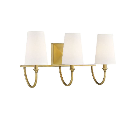 Cameron 3 Badeværelseslampe B61 cm - Varm messing/Hvid
