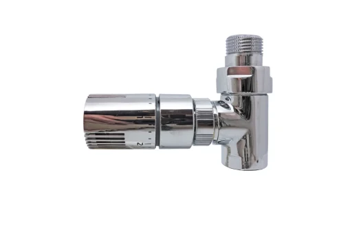 Kriss Cylinder Rum ventilsæt ligeløbende m/Rumtermostat, Krom
