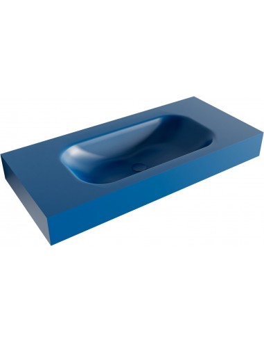 BIG SMALL væghængt håndvask 100 x 46 cm Solid surface - Jeansblå