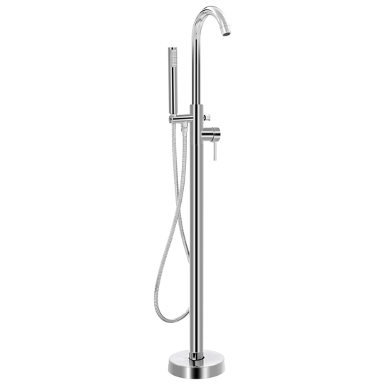 vidaXL fritstående badekarsarmatur 118,5 cm rustfrit stål