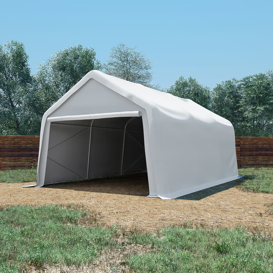 vidaXL opbevaringstelt PVC 550 g/m² 4 x 6 m hvid