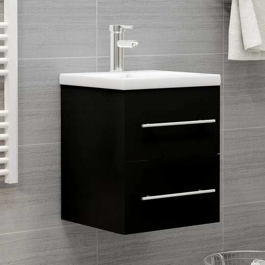 vidaXL vaskeskab 41x38,5x48 cm spånplade sort