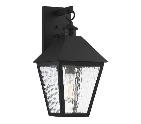 Harrison 1 Væglampe H46 cm - Mat sort/Klar med bølget effekt