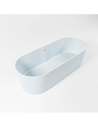 NOBLE fritstående badekar 180 x 75 cm Solid surface - Babyblå