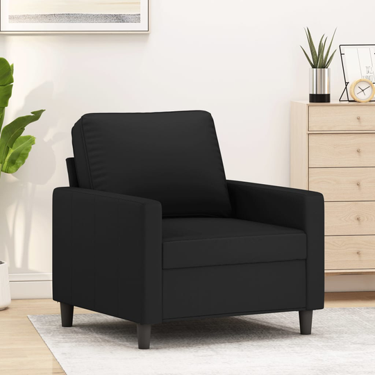 vidaXL lænestol 60 cm velour sort