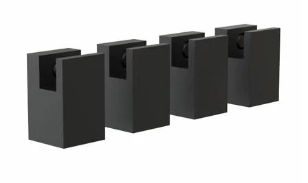 Frost Quadra Spejlholder 22 mm, Sort - 4 stk.