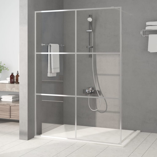 vidaXL brusevæg 140x195 cm klart sikkerhedsglas sølvfarvet