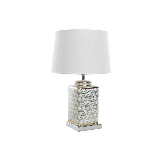 Bordlampe DKD Home Decor Mosaik Porcelæn Gylden Polyester Mint 220 V 60 W (35 x 35 x 57 cm)