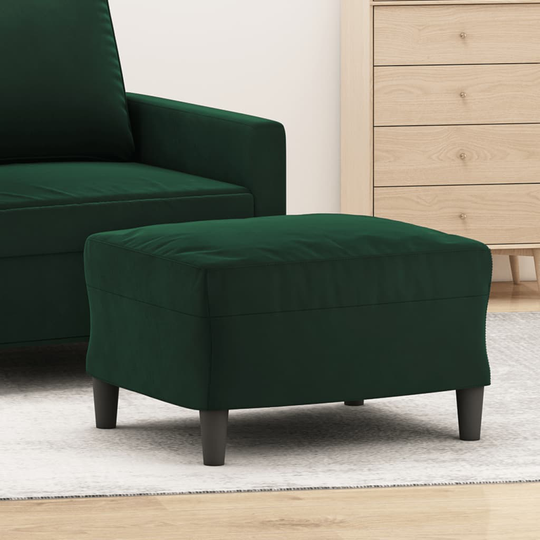 vidaXL fodskammel 60x50x41 cm velour mørkegrøn