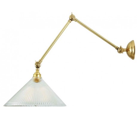 Rebell Væglampe H57 cm 1 x E27 - Poleret messing/Klar
