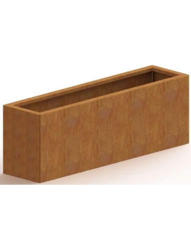 Texas højbed med bund H80 x B120 x D30 cm i corten stål