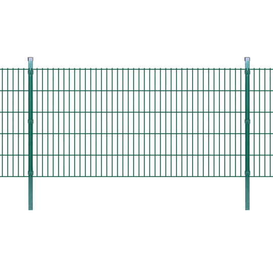 vidaXL 2D paneler og pæle til havehegn, 2.008x1.030 mm, 44 m, grønne